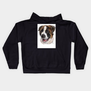 Smiling Happy St Bernard Dog Kids Hoodie